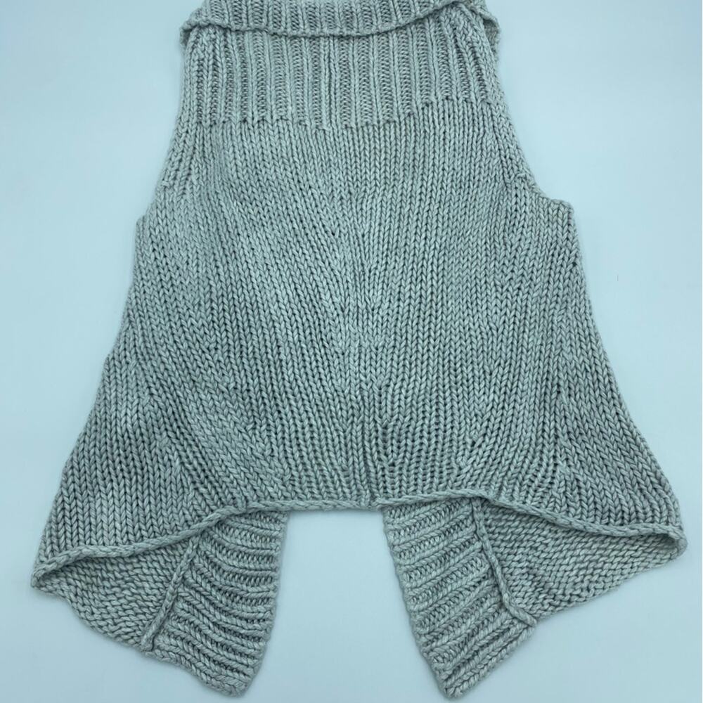 Theory women’s cardigan chunky knit gray open front linen blend sweater small - Picture 2 of 8